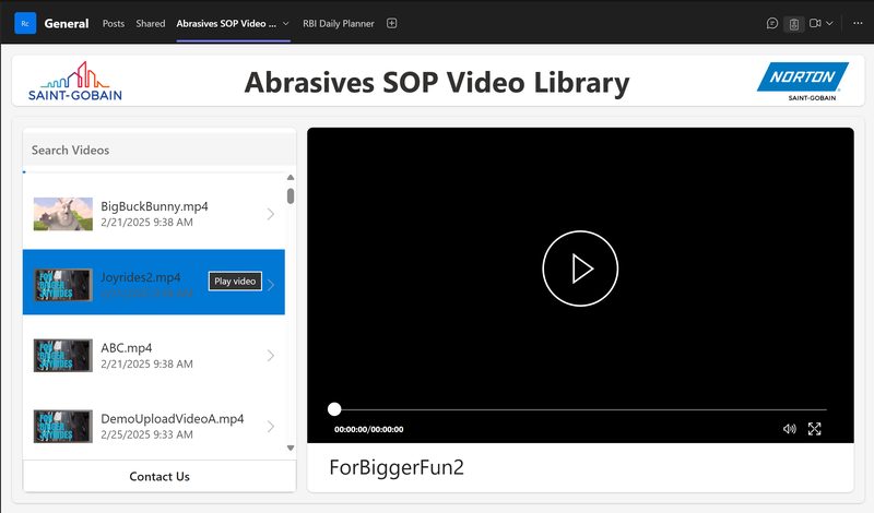 Saint-Gobain Video Power App